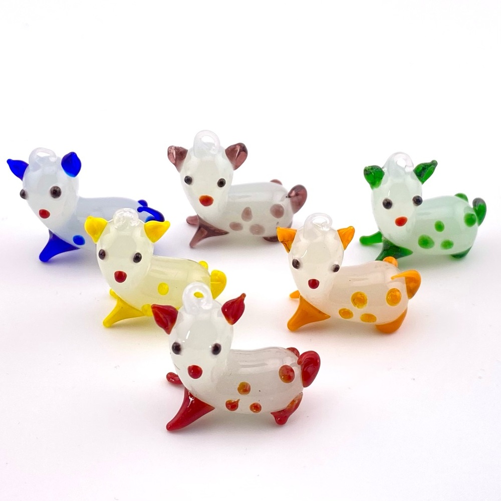 Hand Blown Glass Cat Beads Deer Beads